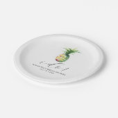 Tropische Hochzeitspapiere Teller Ananas (Schrägansicht)