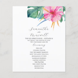 Tropische Hochzeitsprogramme Rosa Blume