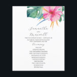 Tropische Hochzeitsprogramme Rosa Blume<br><div class="desc">Diese tropischen Hochzeitsfeierlichkeiten bieten eine lebendige rosa Hibiskus-Blume mit Monstera-Palmen-Blätter. Verwenden Sie die Vorlagenfelder, um Ihre Dienstreihenfolge hinzuzufügen. Das Blatt kehrt zu einer passenden fuchsienrosa Farbe zurück. Eine botanische Wahl für Garten und Hochzeiten in Urlaubsort. Um mehr einzigartige Designs wie diesen Besuch Don Tell A Belle auf Zazzle auf www.zazzle.com/dotellabelle...</div>