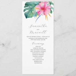 Tropische Hochzeitsprogramme Rosa Blume Programm