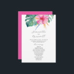 Tropische Hochzeitsprogramme Rosa Blume Programm<br><div class="desc">Diese tropischen Hochzeitsfeierlichkeiten bieten eine lebendige rosa Hibiskus-Blume mit Monstera-Palmen-Blätter. Verwenden Sie die Vorlagenfelder, um Ihre Dienstreihenfolge hinzuzufügen. Die 12x18 kehrt zu einer passenden fuchsienrosa Farbe zurück. Eine botanische Wahl für Garten und Hochzeiten in Urlaubsort. Um mehr einzigartige Designs wie diesen Besuch Don Tell A Belle auf Zazzle auf www.zazzle.com/dotellabelle...</div>