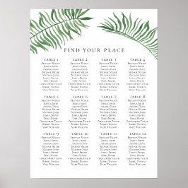 Tropische Hochzeitssitzkarte drucken. Exotisches G Poster