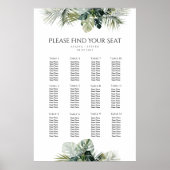 Tropische Hochzeitsskala - botanisches Design Poster (Vorne)