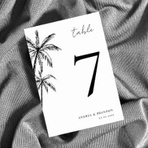 Tropische Hochzeitsszendenz-Tischnummer von Hand g