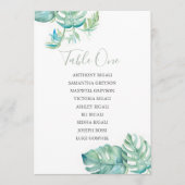 Tropische Hochzeitstabelle, Tischplan Einladung (Vorderseite)