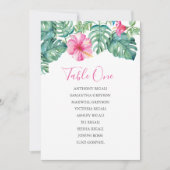 Tropische Hochzeitstabelle, Tischplan Einladung (Vorderseite)