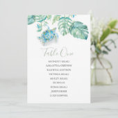 Tropische Hochzeitstabelle, Tischplan Einladung (Stehend Vorderseite)