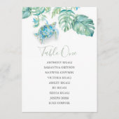 Tropische Hochzeitstabelle, Tischplan Einladung (Vorderseite)