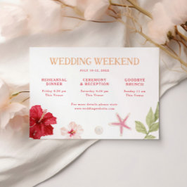 Tropische Hochzeitswochenende am Zielort Begleitkarte