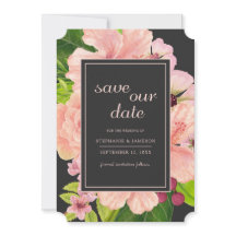 Tropische Holzkohle Peach Floral