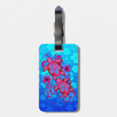 Tropische Honu Schildkröten und Hibiskus-Blumen Gepäckanhänger (Rückseite vertikal)