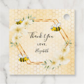 Tropische Hummelflora Babydusche Geschenkanhänger (Rückseite)