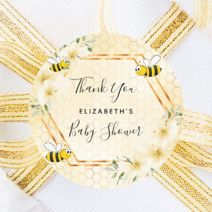 Tropische Hummelflora Babydusche Runder Aufkleber