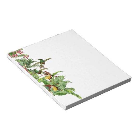 Tropische Hummingbird Orchid-Blume Notepad Notizblock (angewinkelt)