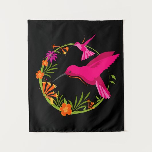 Tropische Hummingbirds farbig Wandteppich (Vorderseite)