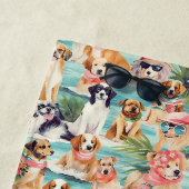 Tropische Hunde farbenfroher Sommer Personalisiert Strandtuch (Beispiel)