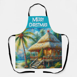 Tropische Hütte Weihnachtspalme Personalisiert Schürze