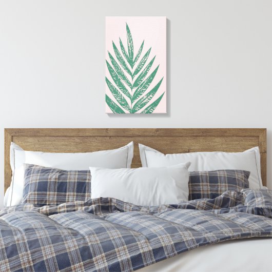 Tropische Illustration der botanischen Natur Rosa Leinwanddruck (Insitu (Schlafzimmer))