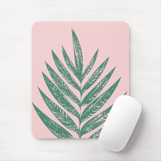 Tropische Illustration der botanischen Natur Rosa Mousepad (Mit Mouse)