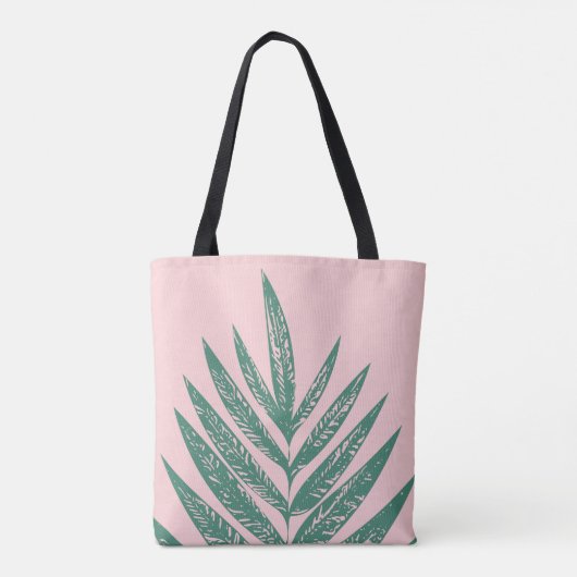 Tropische Illustration der botanischen Natur Rosa Tasche (Rückseite)