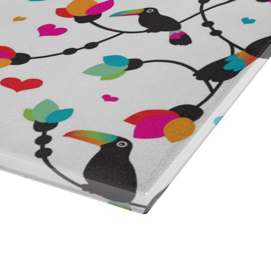 tropische Illustration des niedlichen toucan Schneidebrett (Ecke)