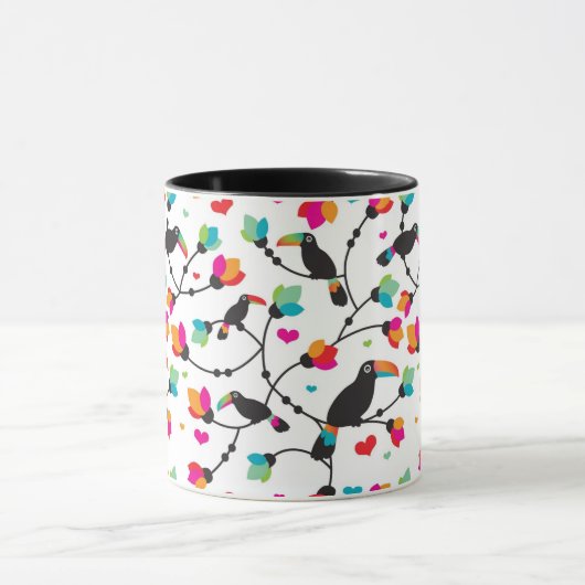 tropische Illustration des niedlichen toucan Tasse (Zentrum)