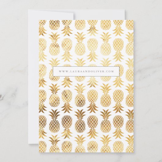 Tropische Imitate Goldananas rettete unser neues D Save The Date (Rückseite)