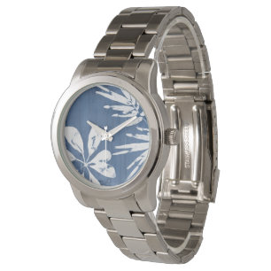 Tropische Indigo-Eindrücke - tropisches Grün Armbanduhr
