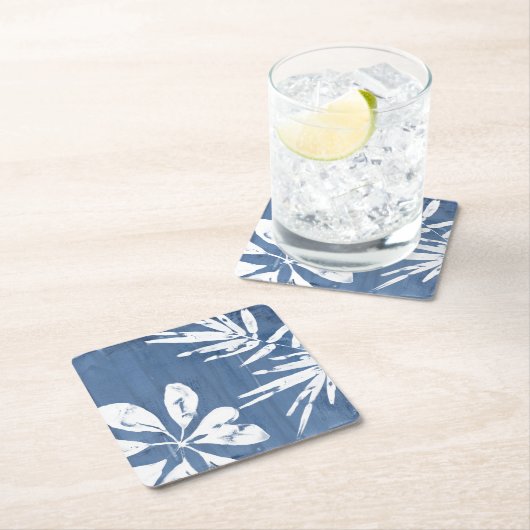 Tropische Indigo-Eindrücke - tropisches Grün Rechteckiger Pappuntersetzer (Vor Ort)