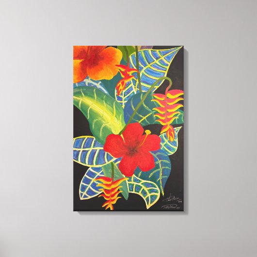 Tropische Ingwer-Blume-Malerei @3Typs1life Leinwanddruck (Vorderseite)