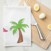 Tropische Insel Ananas Flamingo Palm Baumhandtuch Handtuch (Viertel Falte)