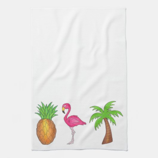 Tropische Insel Ananas Flamingo Palm Baumhandtuch Handtuch (Vertikal)