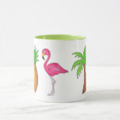 Tropische Insel Ananas Flamingo Palm Tree Tasse (Zentrum)