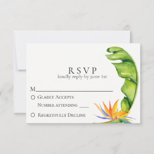 Tropische Insel-botanisches Hochzeit UAWG RSVP Karte