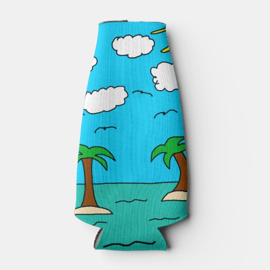 Tropische Insel Ertrunken Cooler Flaschenkühler (Vorderseite)