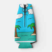 Tropische Insel Ertrunken Cooler Flaschenkühler (Rückseite)