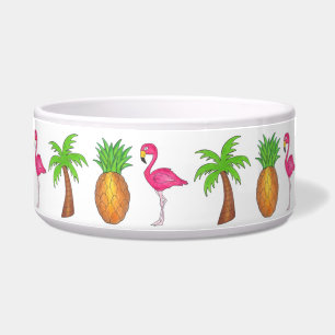 Tropische Insel Flamingo Ananas Pet Dog Bowl Napf