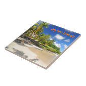 Tropische Insel in den Kaimaninseln Fliese (Seite)