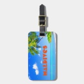 Tropische Insel in Malediven Gepäckanhänger (Vorderseite vertikal)
