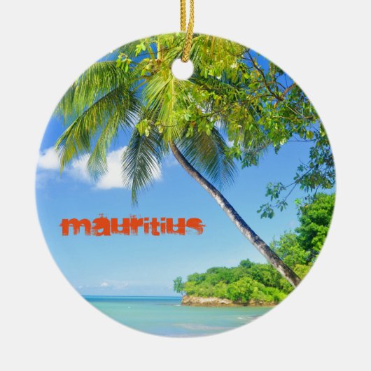 Tropische Insel in Mauritius Keramikornament (Vorne)