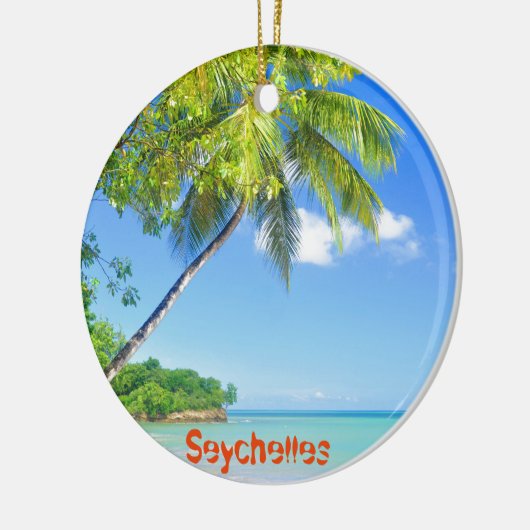 Tropische Insel in Seychellen Keramik Ornament (Links)