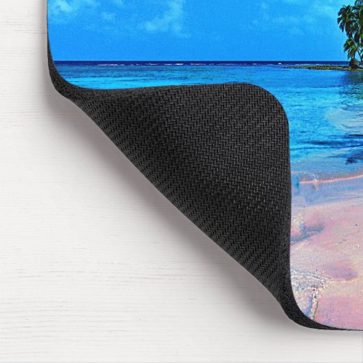 Tropische Insel mit Palmen und Sandy-Strand Mousepad (Ecke)