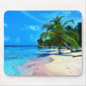 Tropische Insel mit Palmen und Sandy-Strand Mousepad (Vorne)