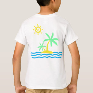 Tropische Insel mit Palmen und Sonne T-Shirt