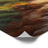 Tropische Insel mit stummerndem Vulkan Poster (Ecke)