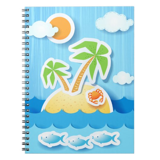 Tropische Insel, Notebook Notizblock (Vorderseite)