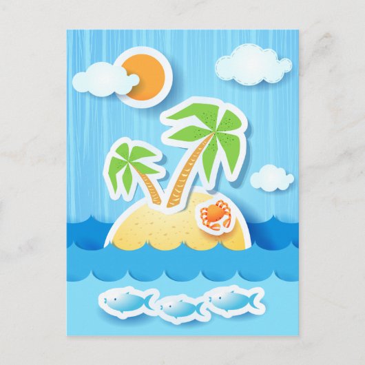 Tropische Insel, Postkarte (Vorderseite)