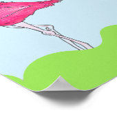 Tropische Insel Rosa Flamingo Bird Poster (Ecke)