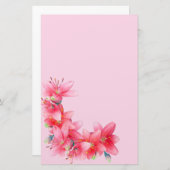 Tropische Insel-rotes Lilien-Blumen-Briefpapier Briefpapier (Vorne/Hinten)