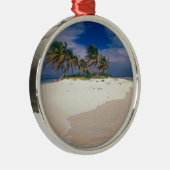 Tropische Insel Sandy Anguilla Silbernes Ornament (Rechts)